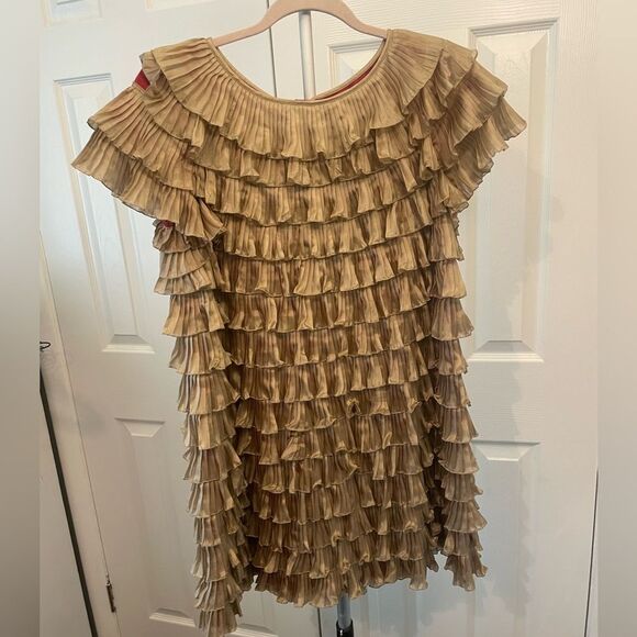 Pringle 1815 Silk Frill Tiered Dress Size 4 - Picture 2 of 9